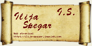 Ilija Špegar vizit kartica